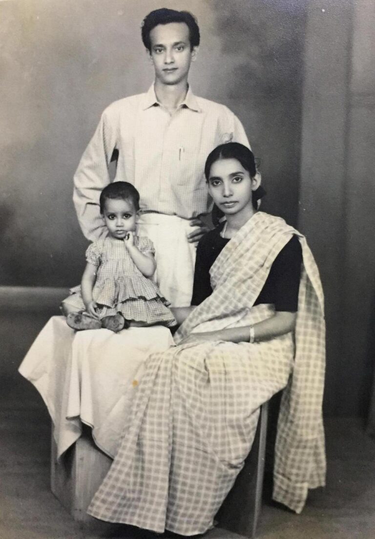 M.A. Taher Chowdhury and his wife Sherina Taher with their first born. 1963.Courtesy: Niharika Momtaz