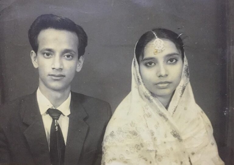 M. A. Taher Chowdhury and his wife Sherina Taher. Wedding photo.  December 1961. Courtesy: Niharika Momtaz